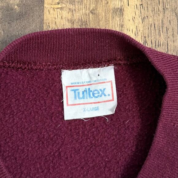 FSU Florida State Seminoles Sweatshirt Crewneck Tultex VTG 80s Maroon Unisex XL - Picture 6 of 11